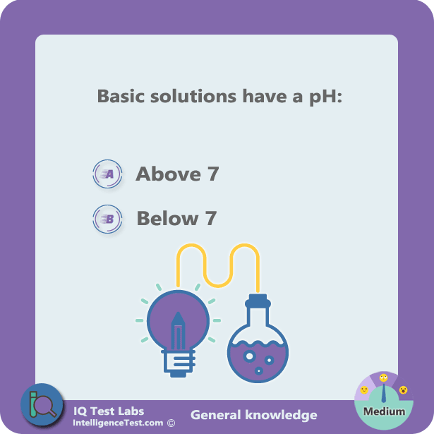 10. Basic solutions have a pH: