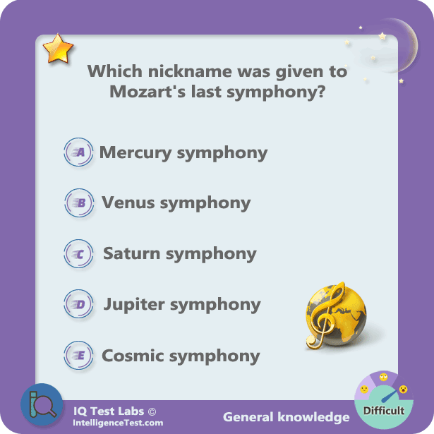 Which nickname was Mozart's last symphony given?