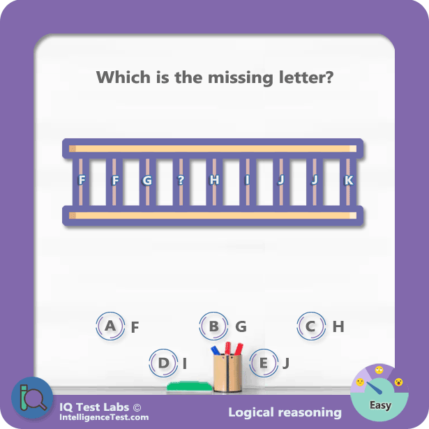 Which is the missing letter? (F F G ? H I J J K.) A)F  B)G  C)H  D)I  E)J.