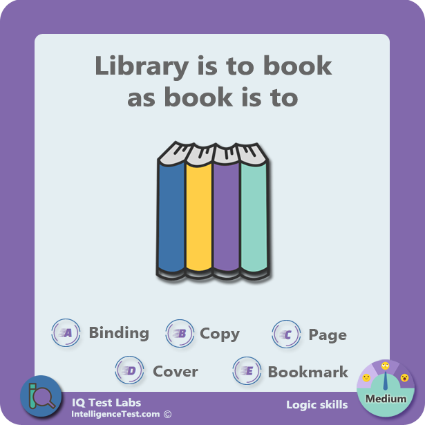 Library is to book as book is to