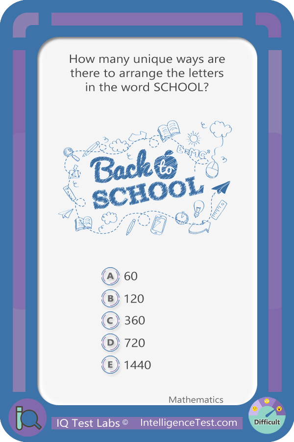 How many unique ways are there to arrange the letters in the word SCHOOL?