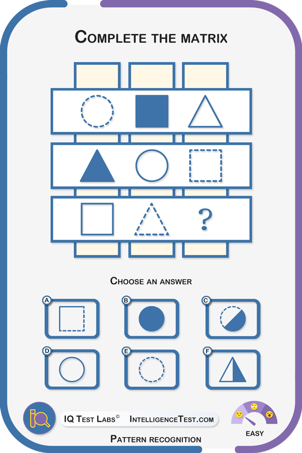 Complete the matrix - basic shapes.