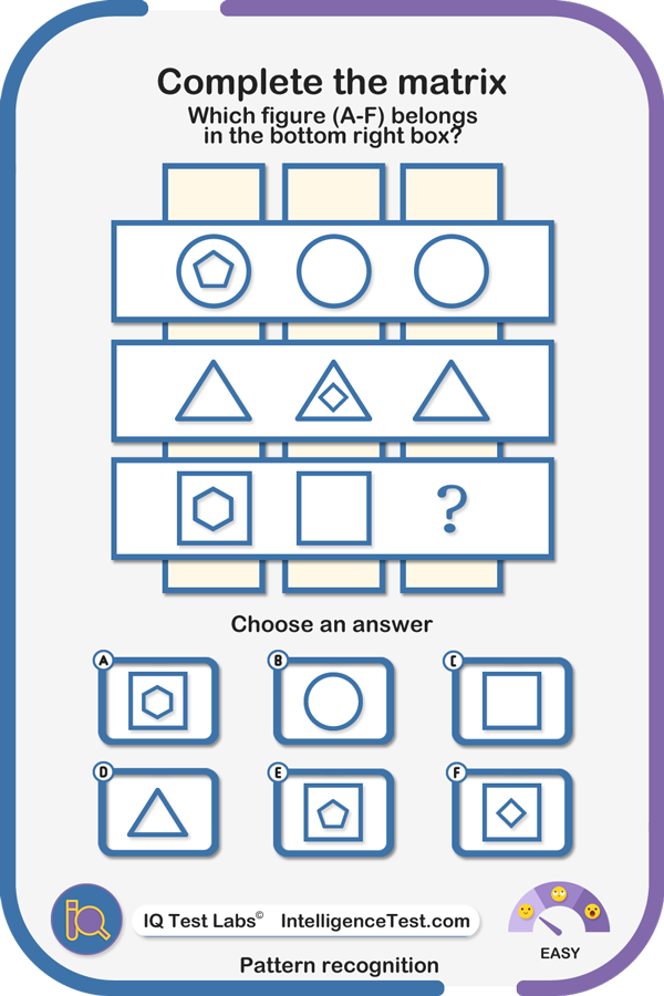 Complete the matrix - basic shapes.