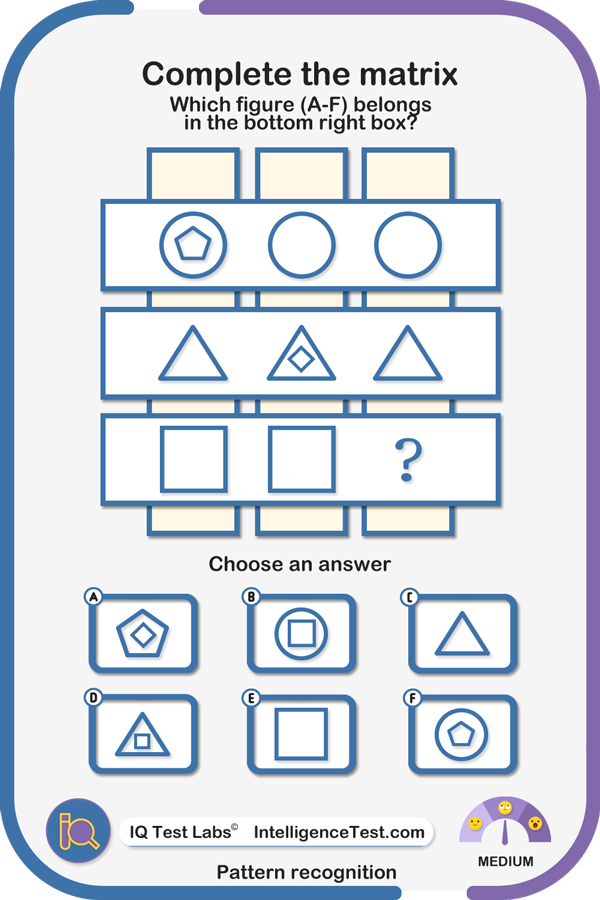 Basic shapes - which figure belongs in the bottom right box?