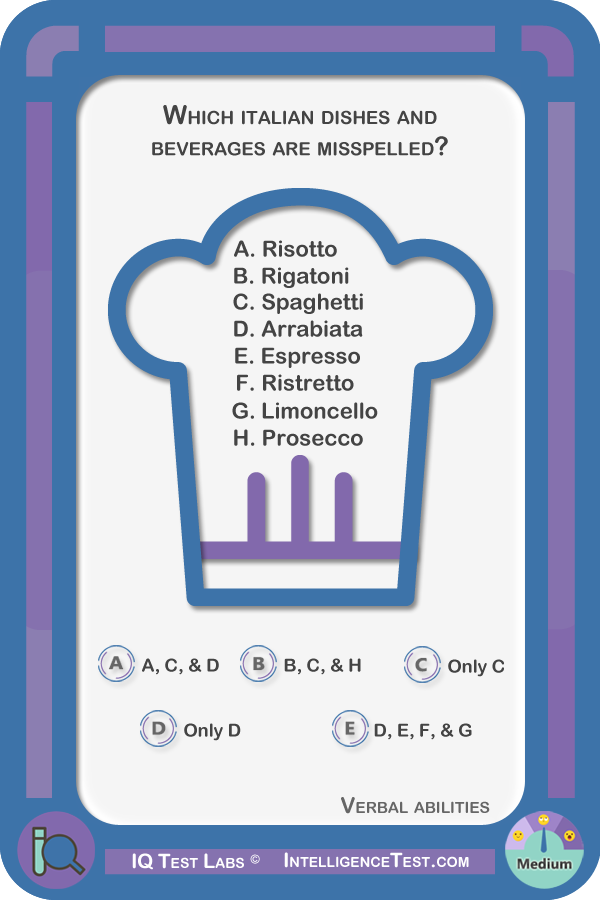 Which italian dishes and beverages are misspelled? Risotto, rigatoni, spaghetti, arrabiata, espresso, ristretto, limoncello, prosecco