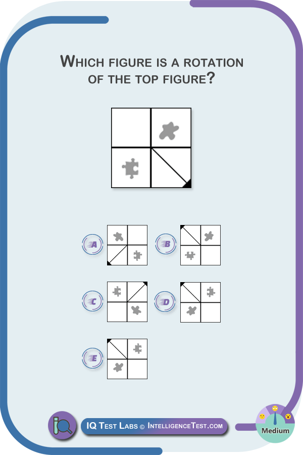 Which figure is a rotation of the figure on the left?