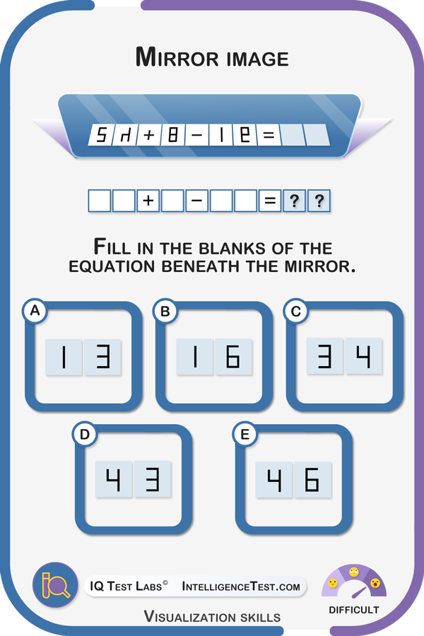 Fill in the blanks in the unreflected equation.