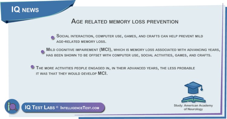 Age related memory loss prevention