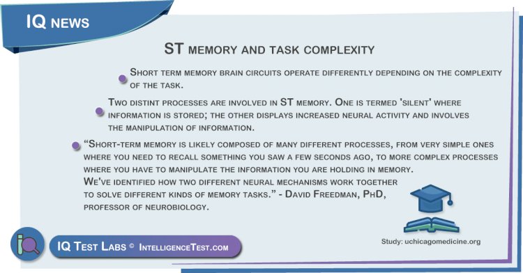 ST memory and task complexity